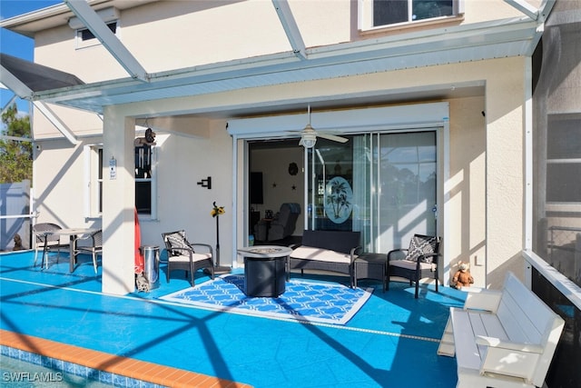 exterior space featuring an outdoor living space