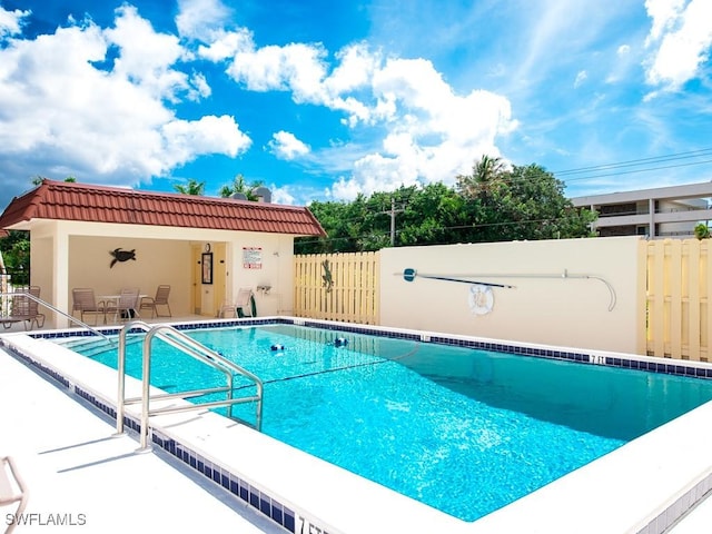 view of pool featuring a patio area