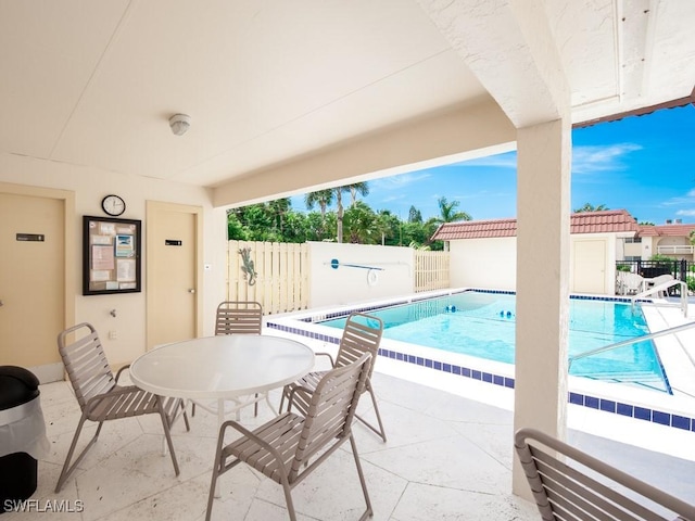 view of pool with a patio