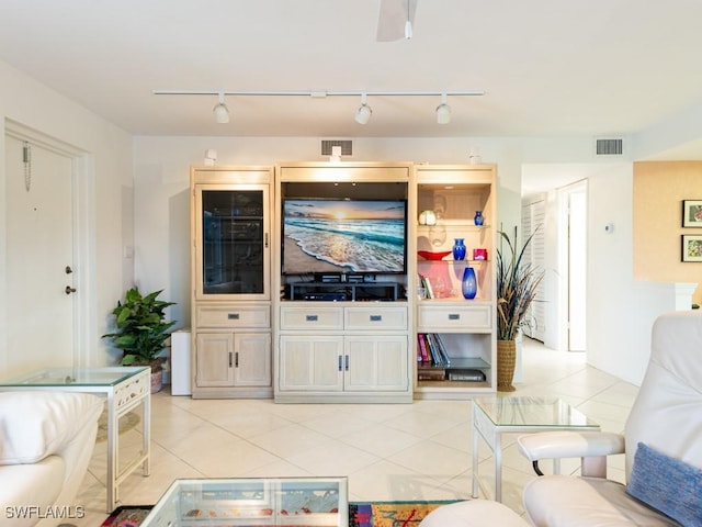 view of tiled living room