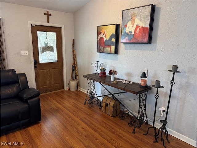 foyer entrance featuring hardwood / wood-style flooring