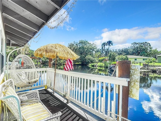 balcony with a water view