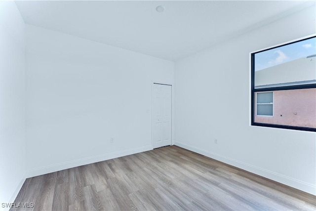 empty room featuring light wood-type flooring