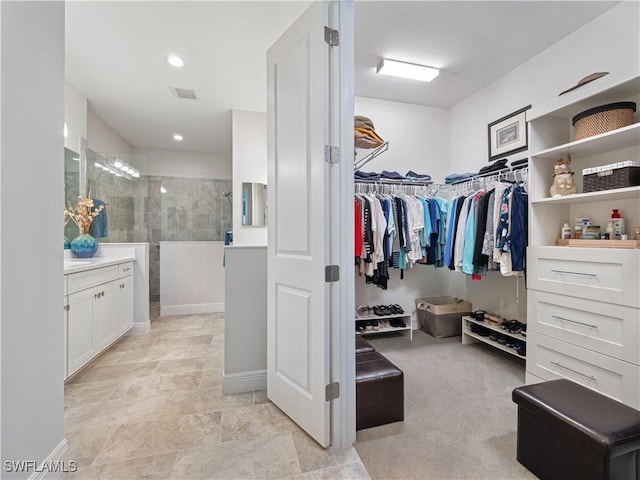 view of walk in closet