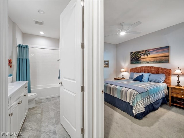 bedroom with ceiling fan