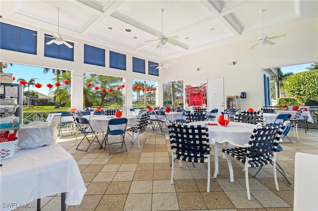 view of patio featuring ceiling fan