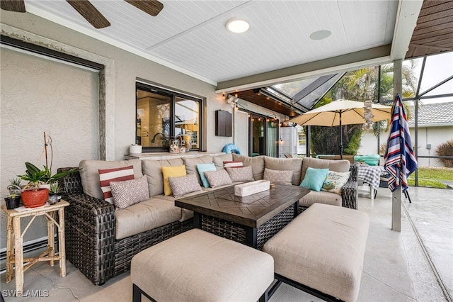 view of patio featuring outdoor lounge area