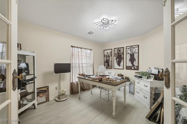 office featuring light wood-type flooring