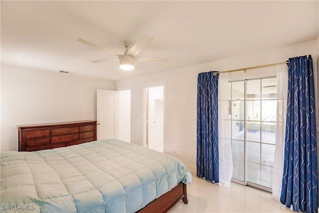 bedroom with ceiling fan