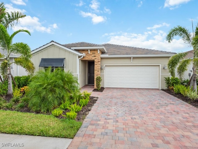 view of front of house with a garage