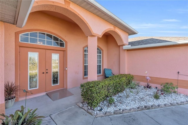 entrance to property with french doors