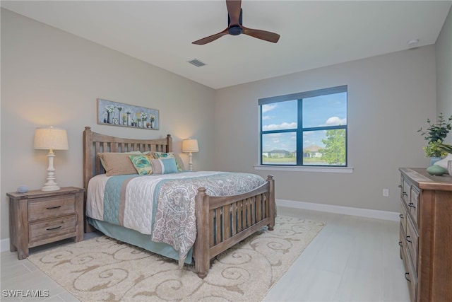 6217 Harmony Dr, Ave Maria, FL 34142 - bedroom featuring visible vents, baseboards, and ceiling fan