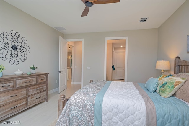 6217 Harmony Dr, Ave Maria, FL 34142 - bedroom featuring visible vents, ceiling fan, and baseboards