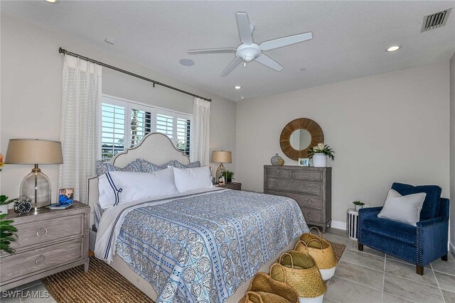 bedroom featuring ceiling fan