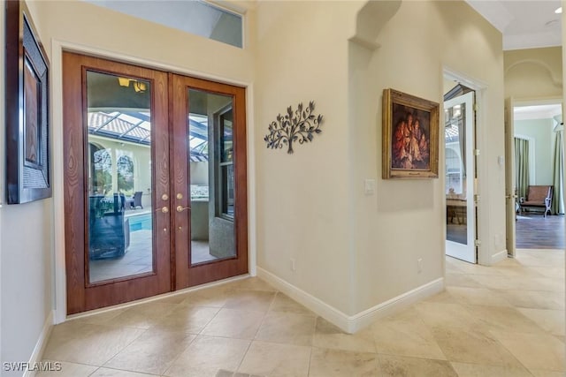 interior space with french doors