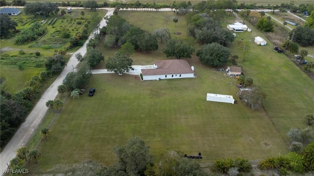 aerial view featuring a rural view