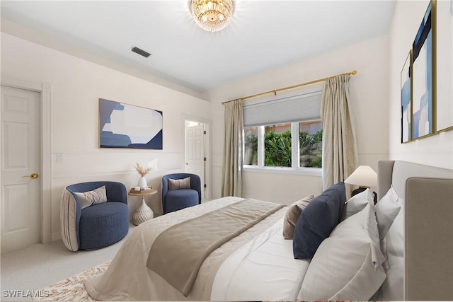 bedroom featuring carpet flooring