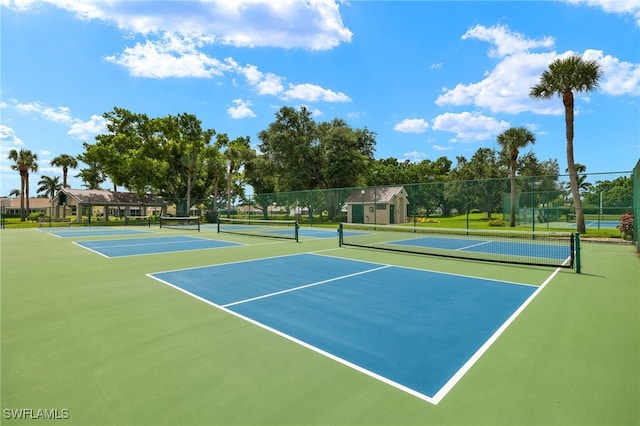 view of sport court featuring basketball hoop