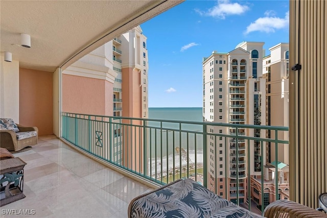 balcony with a water view