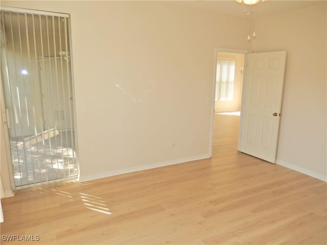 unfurnished room featuring light hardwood / wood-style flooring