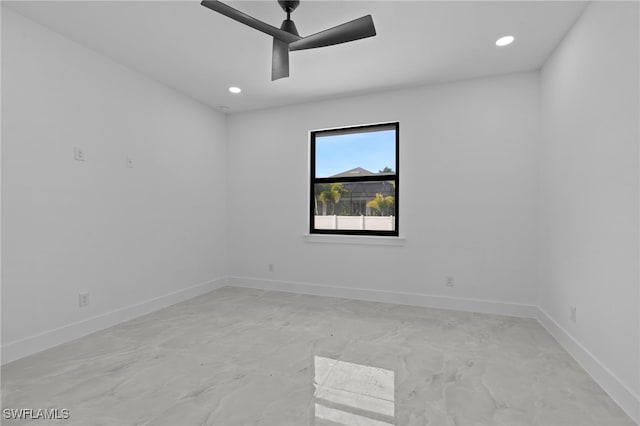 empty room featuring ceiling fan