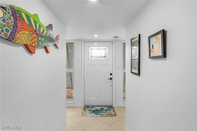 view of tiled foyer