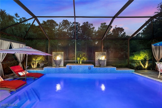 pool with glass enclosure