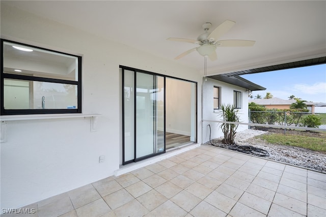 view of patio / terrace with ceiling fan