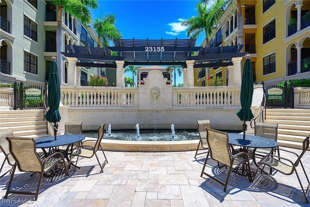 view of patio with a pergola