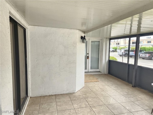 view of unfurnished sunroom