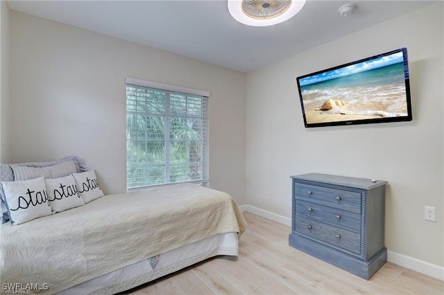 bedroom featuring light hardwood / wood-style flooring