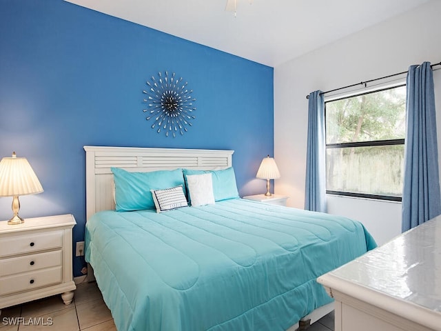 view of tiled bedroom