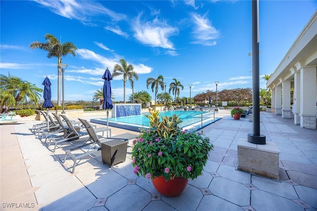 view of pool with a patio area