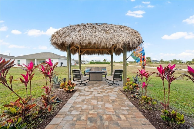 view of patio / terrace featuring a gazebo