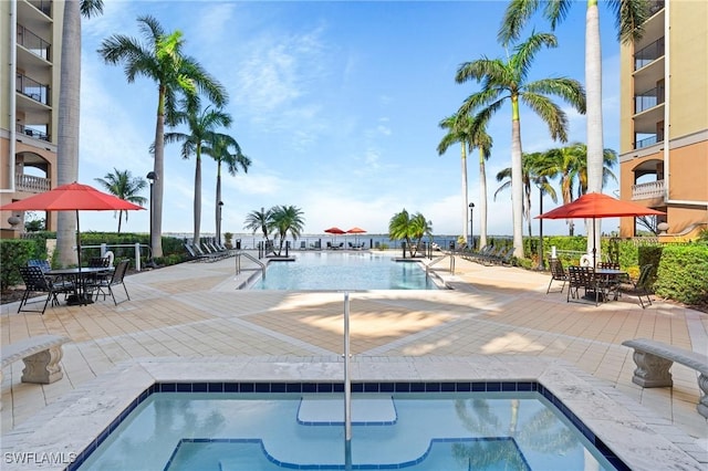 view of pool with a patio