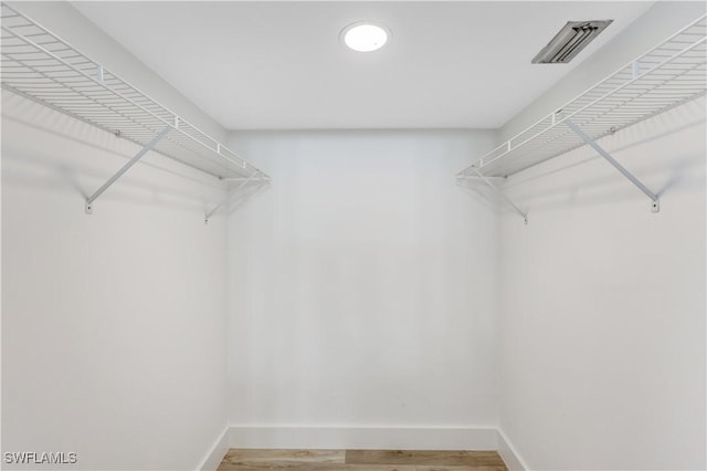 spacious closet with wood-type flooring