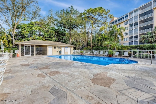 view of pool with a patio area