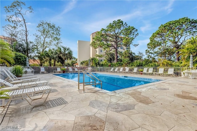 view of pool featuring a patio area