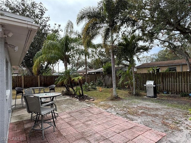 view of patio featuring grilling area