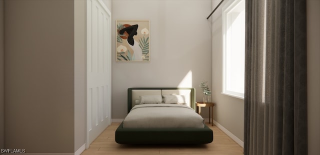 bedroom featuring light hardwood / wood-style floors