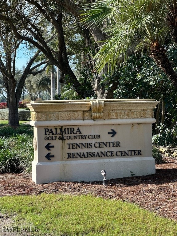 view of community sign