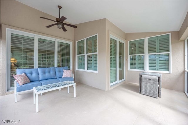 744 Belville Blvd, Naples, FL 34104 - view of patio featuring outdoor lounge area and ceiling fan
