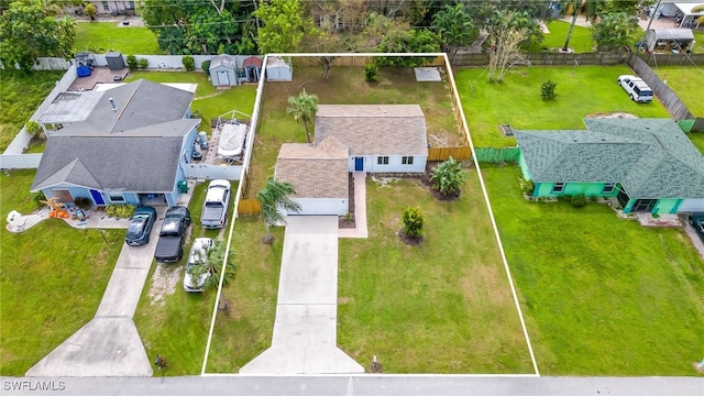 aerial view featuring a residential view