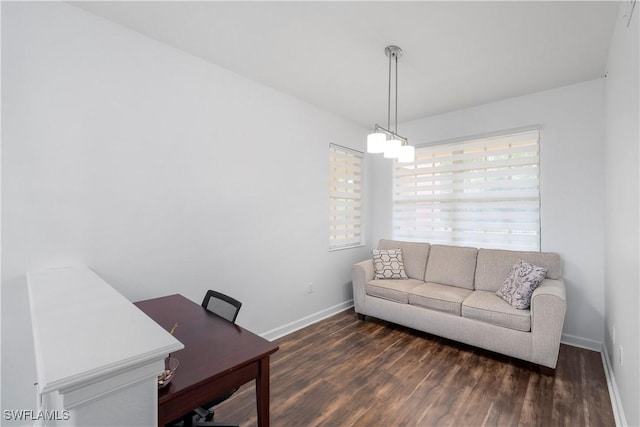 office featuring dark hardwood / wood-style flooring