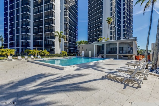 view of pool with a patio