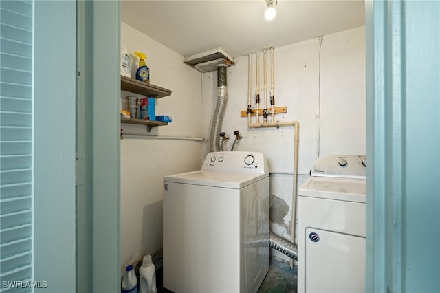 laundry room with independent washer and dryer