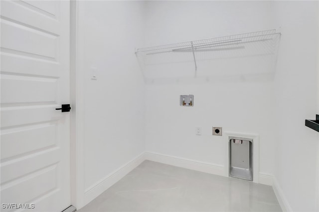 washroom featuring hookup for a washing machine, hookup for an electric dryer, and tile patterned floors