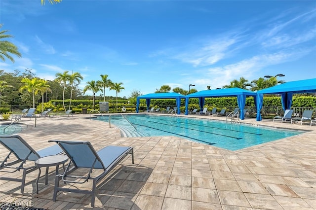 view of pool with a patio