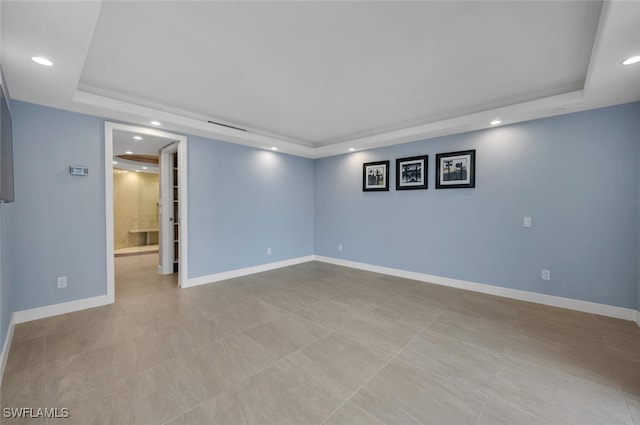 basement featuring light tile patterned floors