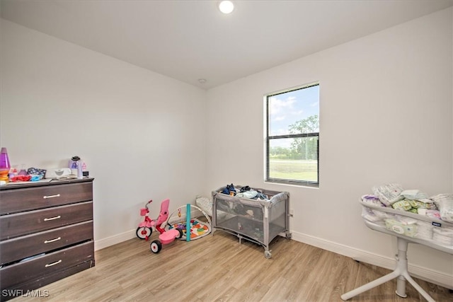 playroom featuring light hardwood / wood-style flooring